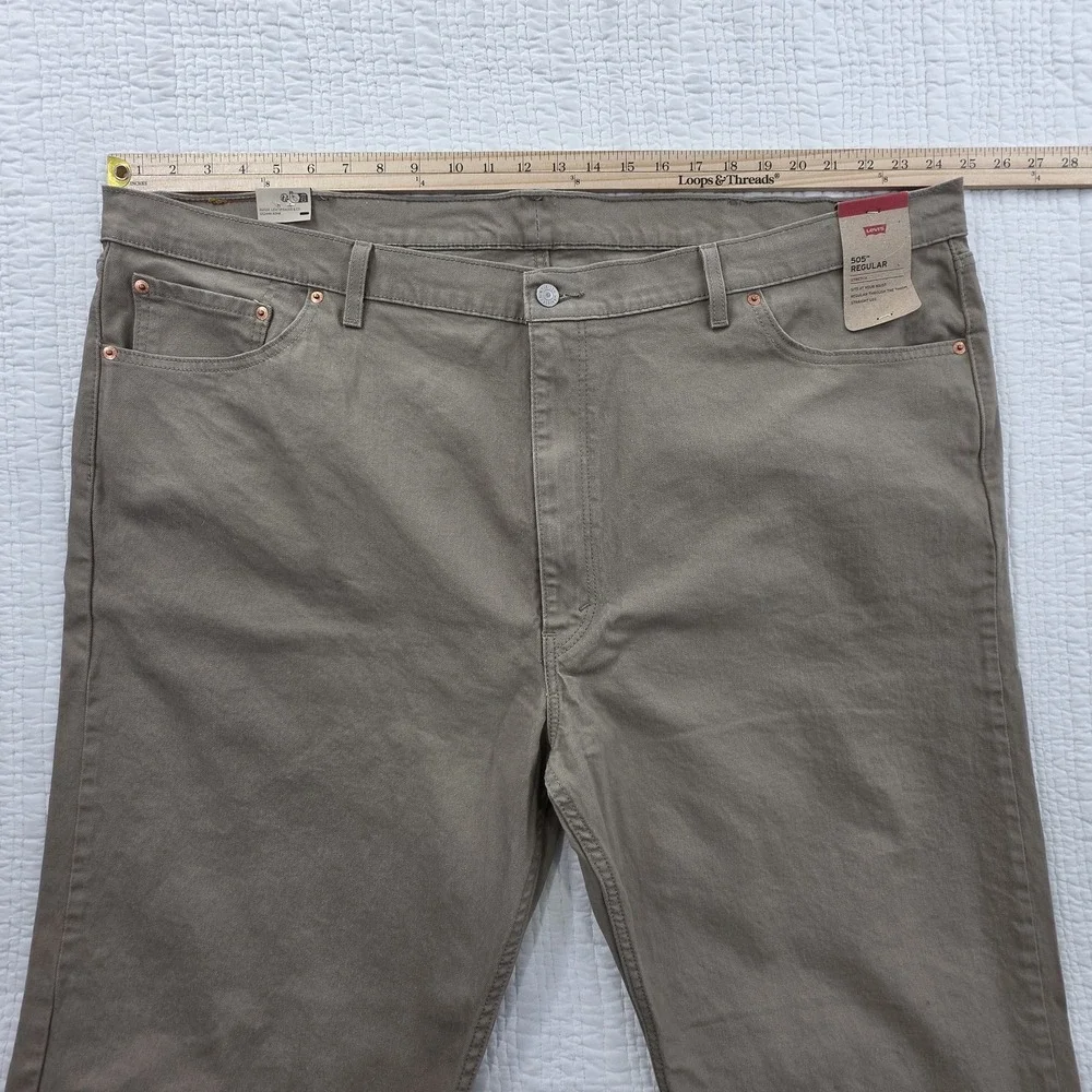 Levi's 505 Regular Fit Jeans Men's Big & Tall 50x34 Tan Stretch Denim NEW NWT